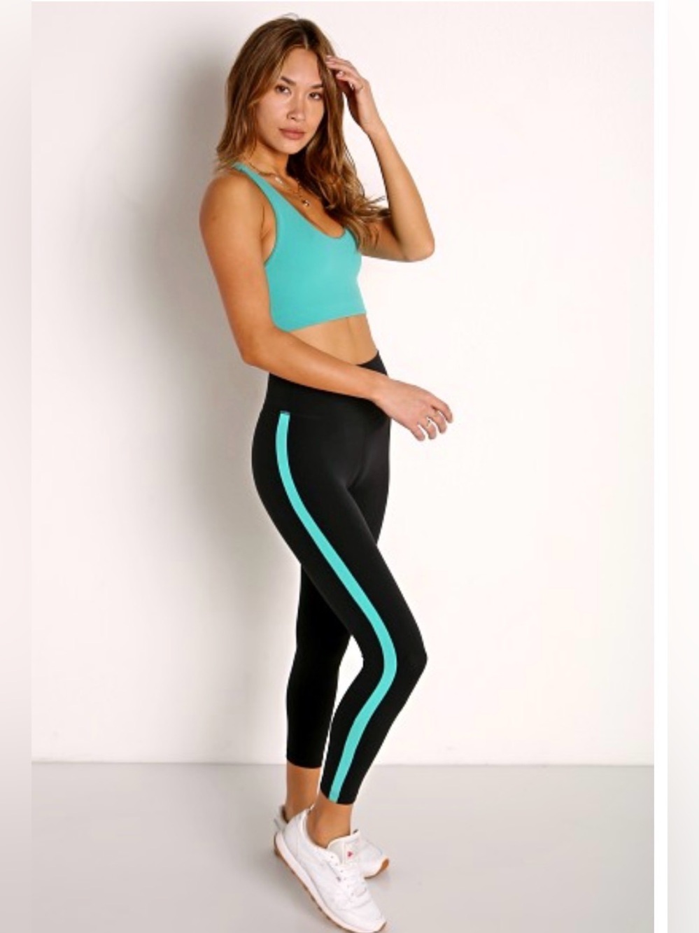 SPLITS59 Dora High Waist Airweight 7/8 Legging Black and Menthol Sz